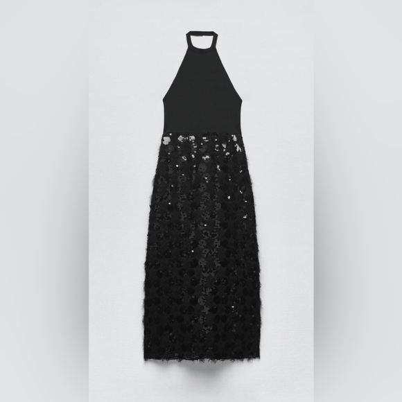 Zara Sequin Knit Halter Dress - Picture 6 of 7